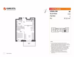 2 pokoje, mieszkanie 37,21 m², piętro 1, oferta nr C14/30, Konstelacja - etap V, Gdynia, Pogórze, ul. Paderewskiego