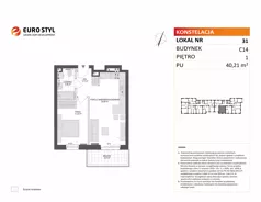 2 pokoje, mieszkanie 40,21 m², piętro 1, oferta nr C14/31, Konstelacja - etap V, Gdynia, Pogórze, ul. Paderewskiego