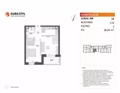 2 pokoje, mieszkanie 38,04 m², piętro 2, oferta nr C14/13, Konstelacja - etap V, Gdynia, Pogórze, ul. Paderewskiego