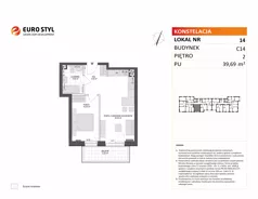 2 pokoje, mieszkanie 39,69 m², piętro 2, oferta nr C14/14, Konstelacja - etap V, Gdynia, Pogórze, ul. Paderewskiego