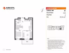 2 pokoje, mieszkanie 37,21 m², piętro 2, oferta nr C14/35, Konstelacja - etap V, Gdynia, Pogórze, ul. Paderewskiego