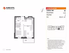 2 pokoje, mieszkanie 40,22 m², piętro 2, oferta nr C14/36, Konstelacja - etap V, Gdynia, Pogórze, ul. Paderewskiego