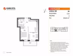 2 pokoje, mieszkanie 39,60 m², piętro 3, oferta nr C14/20, Konstelacja - etap V, Gdynia, Pogórze, ul. Paderewskiego