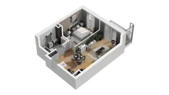 2 pokoje, mieszkanie 38,86 m², piętro 1, oferta nr A/7, Przystań Brzeźno, Gdańsk, Brzeźno, ul. Uczniowska