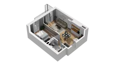 2 pokoje, mieszkanie 38,86 m², piętro 1, oferta nr A/7, Przystań Brzeźno, Gdańsk, Brzeźno, ul. Uczniowska