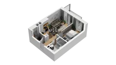 2 pokoje, mieszkanie 37,67 m², piętro 1, oferta nr A/56, Przystań Brzeźno, Gdańsk, Brzeźno, ul. Uczniowska