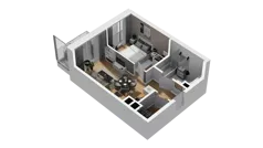 2 pokoje, mieszkanie 37,67 m², piętro 1, oferta nr A/56, Przystań Brzeźno, Gdańsk, Brzeźno, ul. Uczniowska