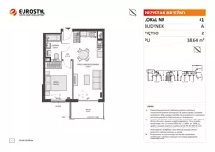 2 pokoje, mieszkanie 38,64 m², piętro 2, oferta nr A/41, Przystań Brzeźno, Gdańsk, Brzeźno, ul. Uczniowska