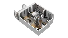 2 pokoje, mieszkanie 38,64 m², piętro 2, oferta nr A/41, Przystań Brzeźno, Gdańsk, Brzeźno, ul. Uczniowska