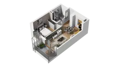 2 pokoje, mieszkanie 38,64 m², piętro 2, oferta nr A/41, Przystań Brzeźno, Gdańsk, Brzeźno, ul. Uczniowska