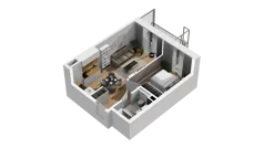 2 pokoje, mieszkanie 38,64 m², piętro 2, oferta nr A/41, Przystań Brzeźno, Gdańsk, Brzeźno, ul. Uczniowska