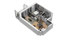 2 pokoje, mieszkanie 40,83 m², piętro 1, oferta nr A/61, Przystań Brzeźno, Gdańsk, Brzeźno, ul. Uczniowska