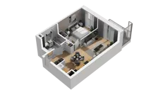 2 pokoje, mieszkanie 41,91 m², piętro 1, oferta nr A/60, Przystań Brzeźno, Gdańsk, Brzeźno, ul. Uczniowska