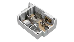 2 pokoje, mieszkanie 41,91 m², piętro 1, oferta nr A/60, Przystań Brzeźno, Gdańsk, Brzeźno, ul. Uczniowska