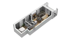 2 pokoje, mieszkanie 43,21 m², piętro 1, oferta nr A/55, Przystań Brzeźno, Gdańsk, Brzeźno, ul. Uczniowska