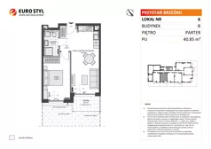 2 pokoje, mieszkanie 40,85 m², piętro 1, oferta nr B/13, Przystań Brzeźno - etap II, Gdańsk, Brzeźno, ul. Uczniowska