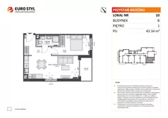 2 pokoje, mieszkanie 43,34 m², piętro 1, oferta nr B/10, Przystań Brzeźno - etap II, Gdańsk, Brzeźno, ul. Uczniowska