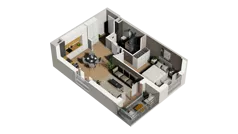 2 pokoje, mieszkanie 43,34 m², piętro 1, oferta nr B/10, Przystań Brzeźno - etap II, Gdańsk, Brzeźno, ul. Uczniowska