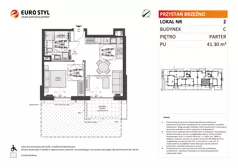 2 pokoje, mieszkanie 40,85 m², piętro 1, oferta nr B/13, Przystań Brzeźno - etap II, Gdańsk, Brzeźno, ul. Uczniowska