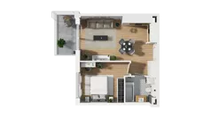 2 pokoje, mieszkanie 40,48 m², piętro 5, oferta nr C/21, Przystań Brzeźno - etap II, Gdańsk, Brzeźno, ul. Uczniowska