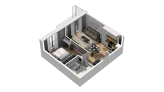 2 pokoje, mieszkanie 40,48 m², piętro 5, oferta nr C/21, Przystań Brzeźno - etap II, Gdańsk, Brzeźno, ul. Uczniowska