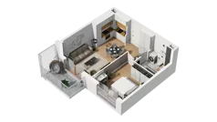 2 pokoje, mieszkanie 40,48 m², piętro 5, oferta nr C/21, Przystań Brzeźno - etap II, Gdańsk, Brzeźno, ul. Uczniowska