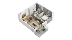 2 pokoje, mieszkanie 40,48 m², piętro 5, oferta nr C/21, Przystań Brzeźno - etap II, Gdańsk, Brzeźno, ul. Uczniowska
