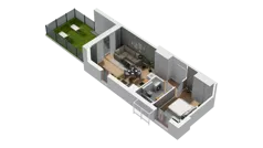 2 pokoje, mieszkanie 40,48 m², piętro 5, oferta nr C/21, Przystań Brzeźno - etap II, Gdańsk, Brzeźno, ul. Uczniowska