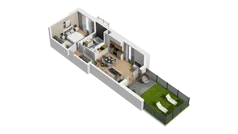 2 pokoje, mieszkanie 40,48 m², piętro 5, oferta nr C/21, Przystań Brzeźno - etap II, Gdańsk, Brzeźno, ul. Uczniowska