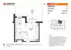 2 pokoje, mieszkanie 39,01 m², parter, oferta nr D/1, Osiedle Warszawska - etap II, Gdańsk, Ujeścisko-Łostowice, Ujeścisko, ul. Warszawska