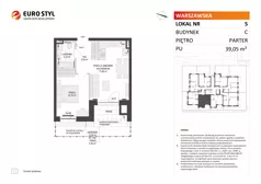 2 pokoje, mieszkanie 39,05 m², parter, oferta nr C/5, Osiedle Warszawska - etap II, Gdańsk, Ujeścisko-Łostowice, Ujeścisko, ul. Warszawska