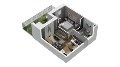 2 pokoje, mieszkanie 39,05 m², parter, oferta nr C/5, Osiedle Warszawska - etap II, Gdańsk, Ujeścisko-Łostowice, Ujeścisko, ul. Warszawska