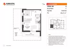 2 pokoje, mieszkanie 39,27 m², parter, oferta nr C/6, Osiedle Warszawska - etap II, Gdańsk, Ujeścisko-Łostowice, Ujeścisko, ul. Warszawska
