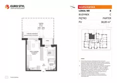 2 pokoje, mieszkanie 38,89 m², parter, oferta nr C/8, Osiedle Warszawska - etap II, Gdańsk, Ujeścisko-Łostowice, Ujeścisko, ul. Warszawska