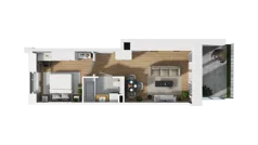 2 pokoje, mieszkanie 36,48 m², parter, oferta nr B/3, Osiedle Warszawska - etap III, Gdańsk, Ujeścisko-Łostowice, Ujeścisko, ul. Warszawska