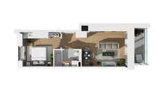 2 pokoje, mieszkanie 35,95 m², piętro 3, oferta nr B/12, Osiedle Warszawska - etap III, Gdańsk, Ujeścisko-Łostowice, Ujeścisko, ul. Warszawska