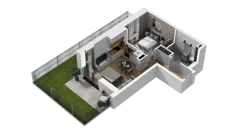 2 pokoje, mieszkanie 35,64 m², parter, oferta nr B/22, Osiedle Warszawska - etap III, Gdańsk, Ujeścisko-Łostowice, Ujeścisko, ul. Warszawska