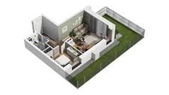 2 pokoje, mieszkanie 35,64 m², parter, oferta nr B/22, Osiedle Warszawska - etap III, Gdańsk, Ujeścisko-Łostowice, Ujeścisko, ul. Warszawska