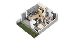 2 pokoje, mieszkanie 39,59 m², parter, oferta nr B/23, Osiedle Warszawska - etap III, Gdańsk, Ujeścisko-Łostowice, Ujeścisko, ul. Warszawska