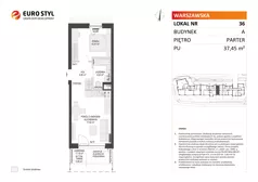 2 pokoje, mieszkanie 37,45 m², parter, oferta nr A/36, Osiedle Warszawska - etap IV, Gdańsk, Ujeścisko-Łostowice, Ujeścisko, ul. Warszawska