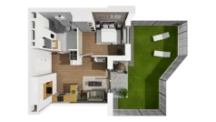 2 pokoje, mieszkanie 38,68 m², parter, oferta nr F/1, Osiedle Warszawska - etap I, Gdańsk, Ujeścisko-Łostowice, Ujeścisko, ul. Warszawska