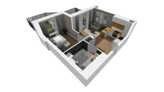 2 pokoje, mieszkanie 38,68 m², parter, oferta nr F/1, Osiedle Warszawska - etap I, Gdańsk, Ujeścisko-Łostowice, Ujeścisko, ul. Warszawska