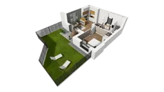2 pokoje, mieszkanie 38,68 m², parter, oferta nr F/1, Osiedle Warszawska - etap I, Gdańsk, Ujeścisko-Łostowice, Ujeścisko, ul. Warszawska