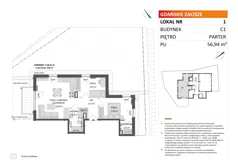 3 pokoje, mieszkanie 56,94 m², parter, oferta nr C1/1, Gdańskie Zacisze, Gdańsk, Kokoszki, ul. Bysewska