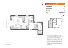 3 pokoje, mieszkanie 51,68 m², piętro 2, oferta nr C2/6, Gdańskie Zacisze, Gdańsk, Kokoszki, ul. Bysewska
