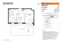 3 pokoje, mieszkanie 49,07 m², parter, oferta nr B2/2, Locus 2 - etap II, Rumia, Janowo, ul. Dąbrowskiego