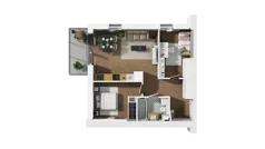 3 pokoje, mieszkanie 52,02 m², piętro 1, oferta nr B2/12, Locus 2 - etap II, Rumia, Janowo, ul. Dąbrowskiego