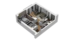 3 pokoje, mieszkanie 52,02 m², piętro 1, oferta nr B2/12, Locus 2 - etap II, Rumia, Janowo, ul. Dąbrowskiego