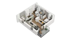 3 pokoje, mieszkanie 52,02 m², piętro 1, oferta nr B2/12, Locus 2 - etap II, Rumia, Janowo, ul. Dąbrowskiego