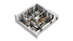 3 pokoje, mieszkanie 52,02 m², piętro 1, oferta nr B2/12, Locus 2 - etap II, Rumia, Janowo, ul. Dąbrowskiego